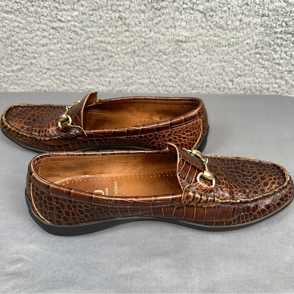 Allen Edmonds Shoes Mens 8.5D Brown Grand Cayman Croc Printed Leather Slip On - Picture 5 of 7